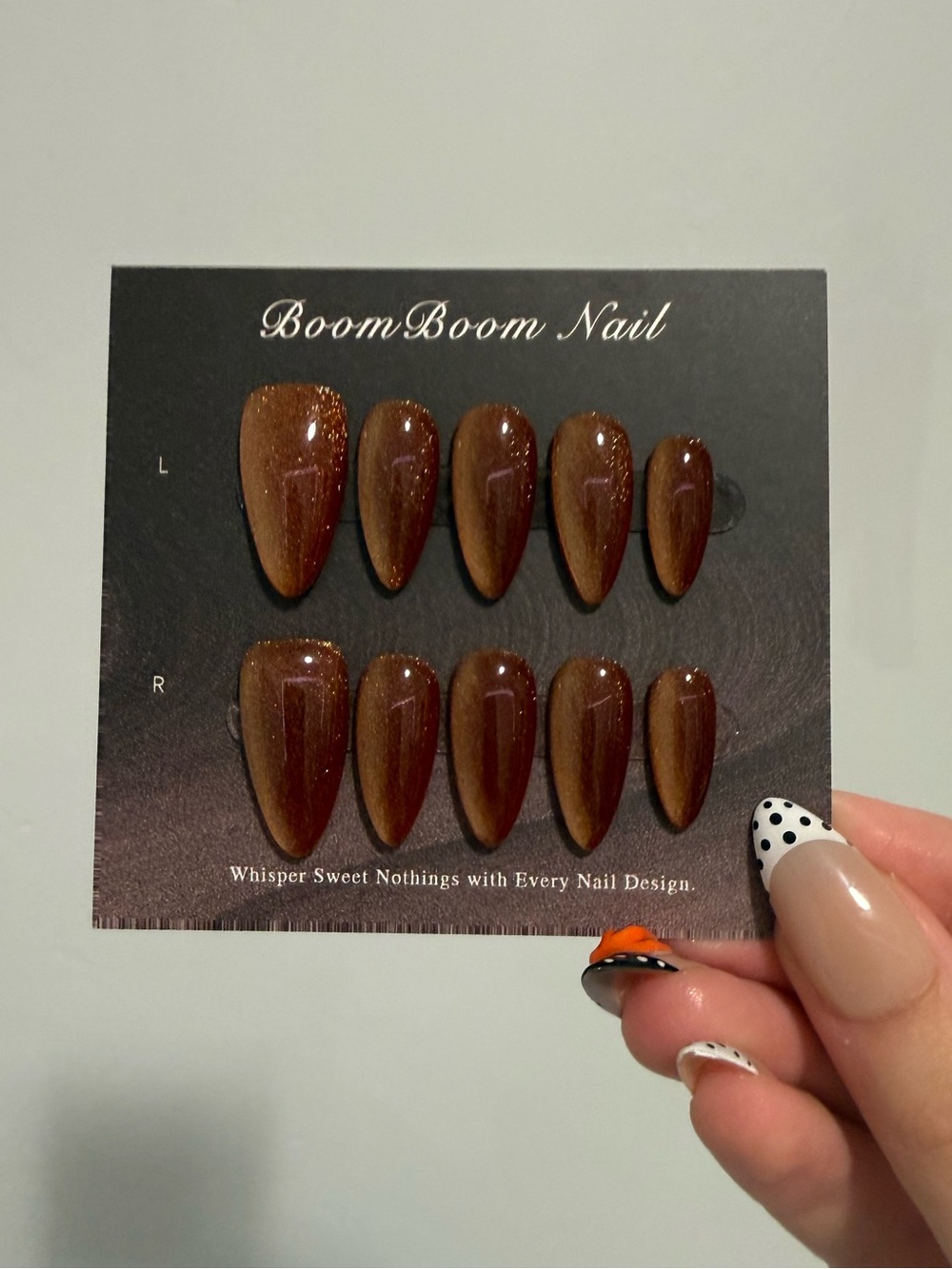 Carmel Red Glitter Press-on Nails